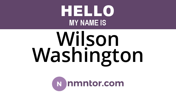 Wilson Washington