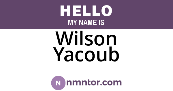 Wilson Yacoub
