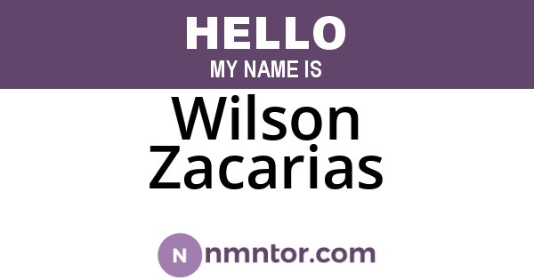 Wilson Zacarias