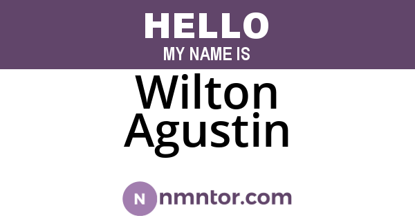 Wilton Agustin