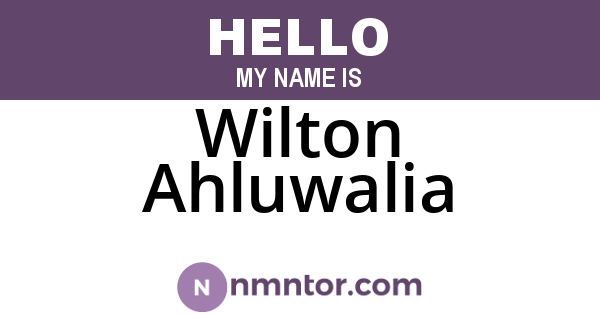Wilton Ahluwalia