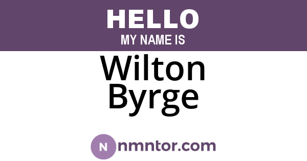Wilton Byrge