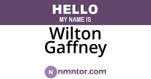 Wilton Gaffney