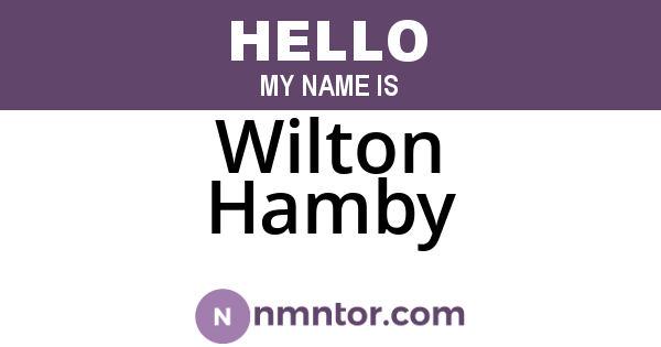 Wilton Hamby