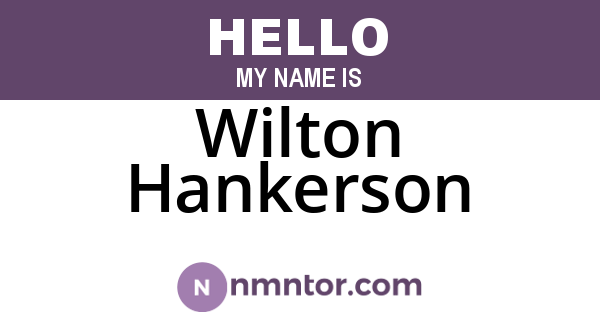 Wilton Hankerson