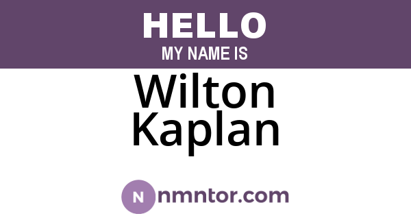 Wilton Kaplan