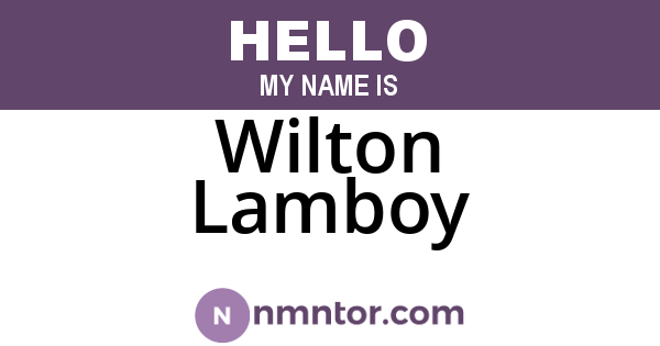 Wilton Lamboy