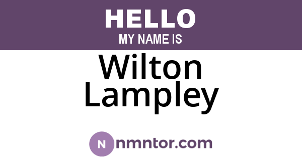Wilton Lampley