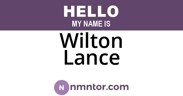 Wilton Lance