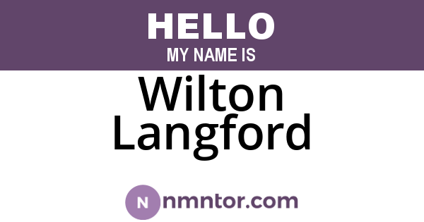 Wilton Langford