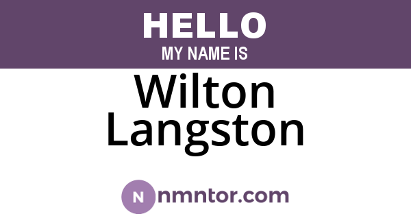 Wilton Langston