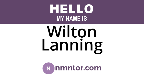 Wilton Lanning