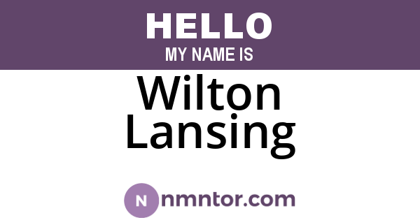 Wilton Lansing