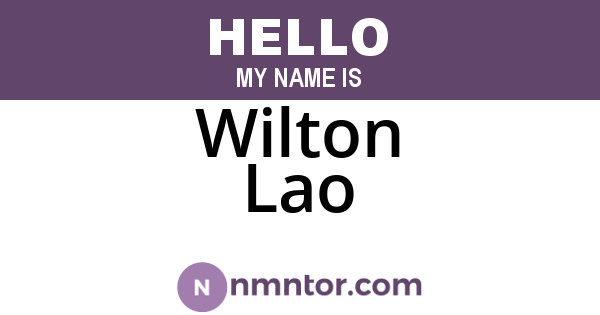 Wilton Lao