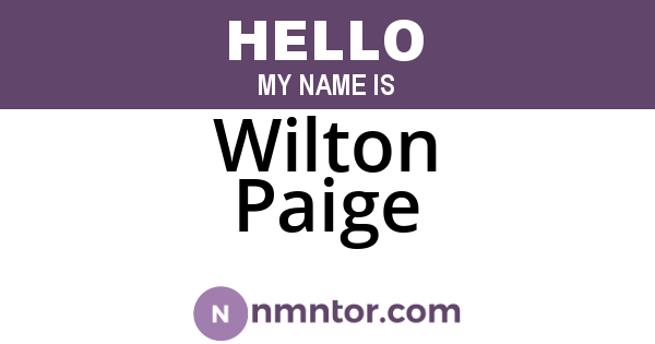 Wilton Paige