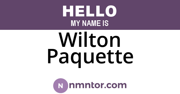 Wilton Paquette