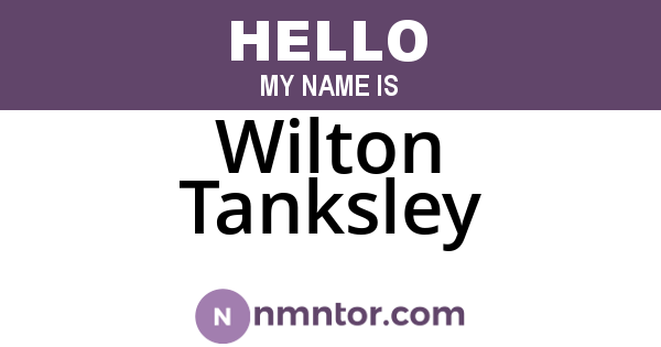 Wilton Tanksley