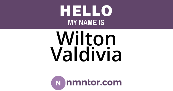 Wilton Valdivia