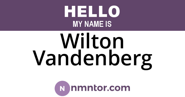 Wilton Vandenberg