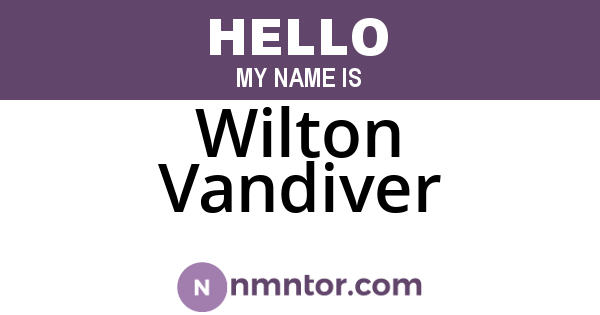 Wilton Vandiver