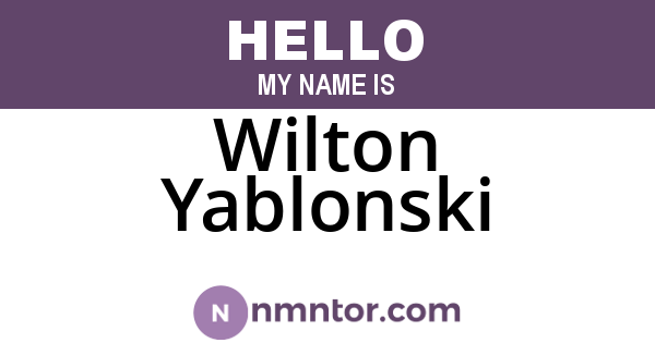 Wilton Yablonski