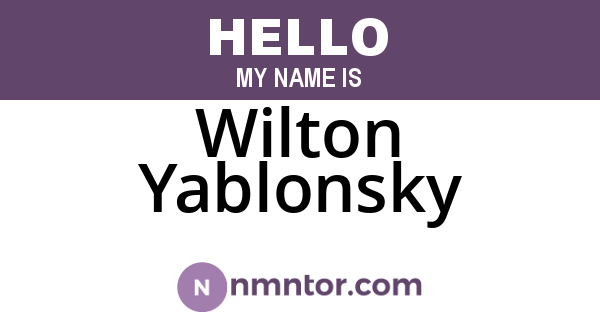 Wilton Yablonsky
