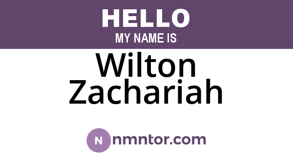 Wilton Zachariah