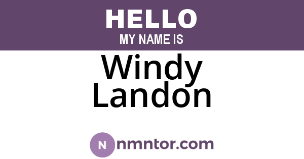 Windy Landon