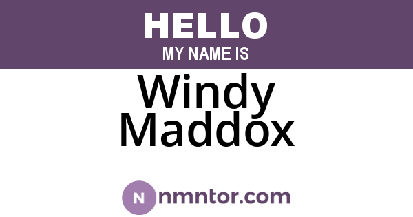 Windy Maddox