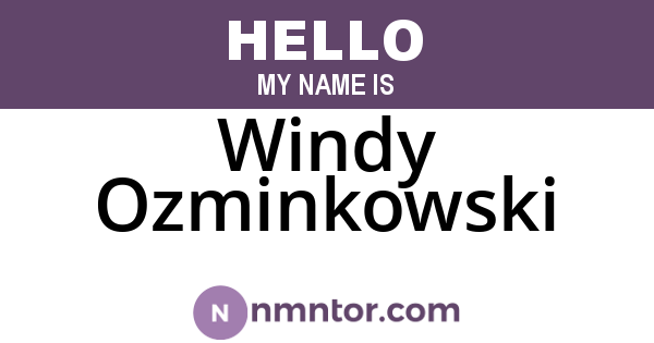 Windy Ozminkowski