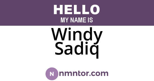 Windy Sadiq