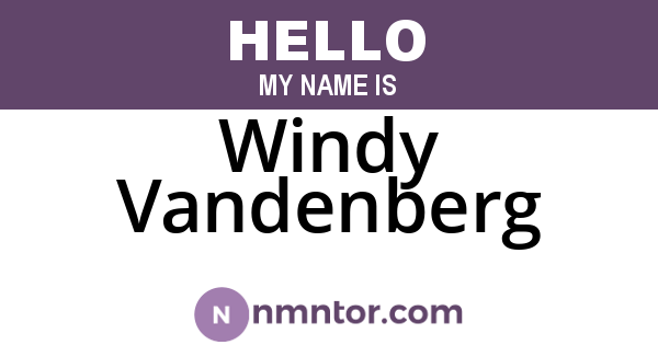 Windy Vandenberg