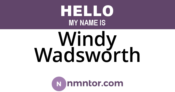 Windy Wadsworth