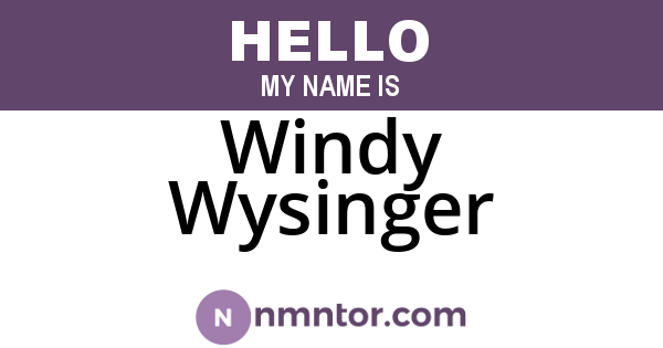 Windy Wysinger