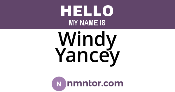 Windy Yancey
