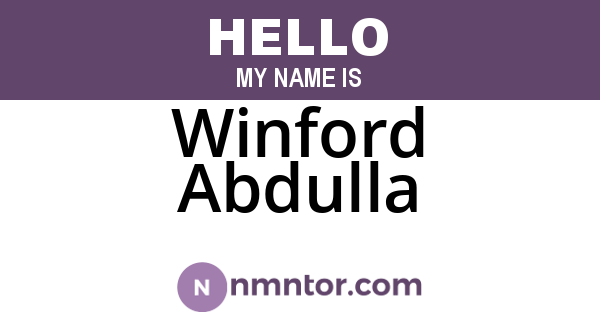 Winford Abdulla