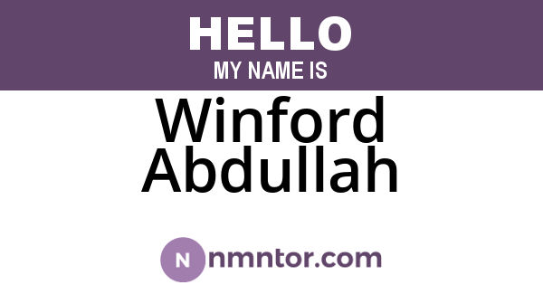 Winford Abdullah