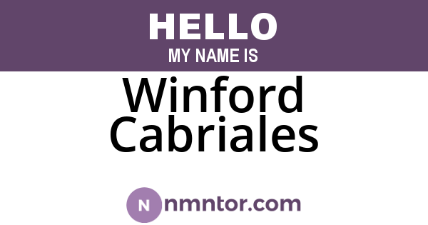 Winford Cabriales