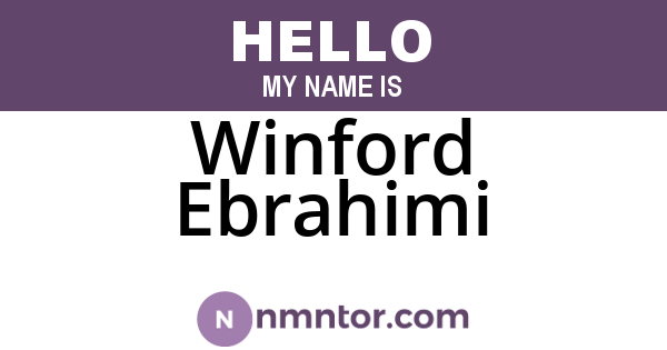 Winford Ebrahimi