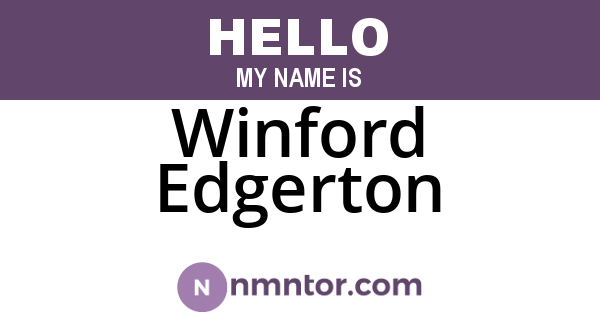 Winford Edgerton