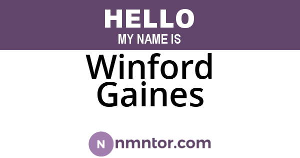 Winford Gaines