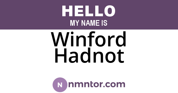 Winford Hadnot