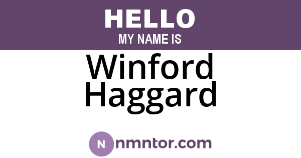 Winford Haggard