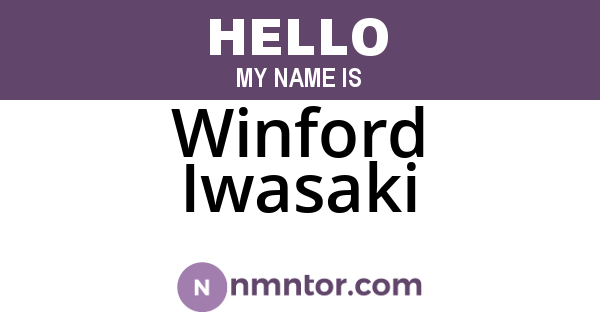 Winford Iwasaki