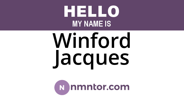 Winford Jacques