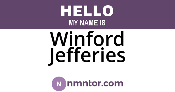 Winford Jefferies