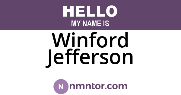Winford Jefferson