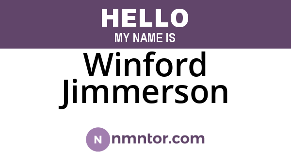 Winford Jimmerson