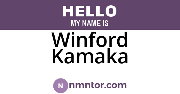Winford Kamaka