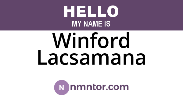 Winford Lacsamana